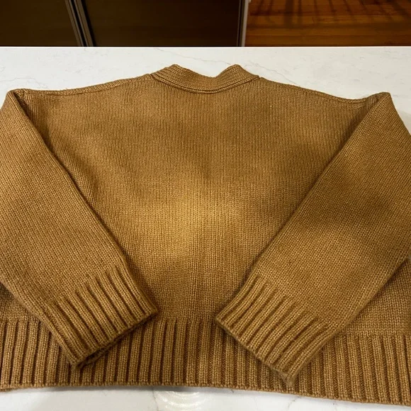 ASTR The Label Tan Tight-Knit Button Cardigan Sweater V-Neck Pockets XL - Picture 5 of 6